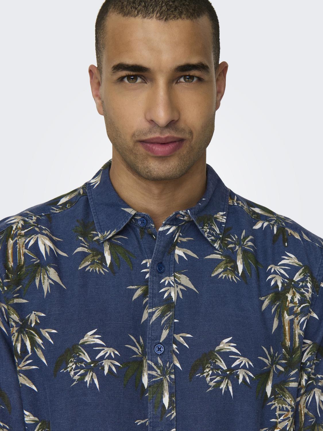 ONSBOLD REG SS PALM TREE AOP SHIRT