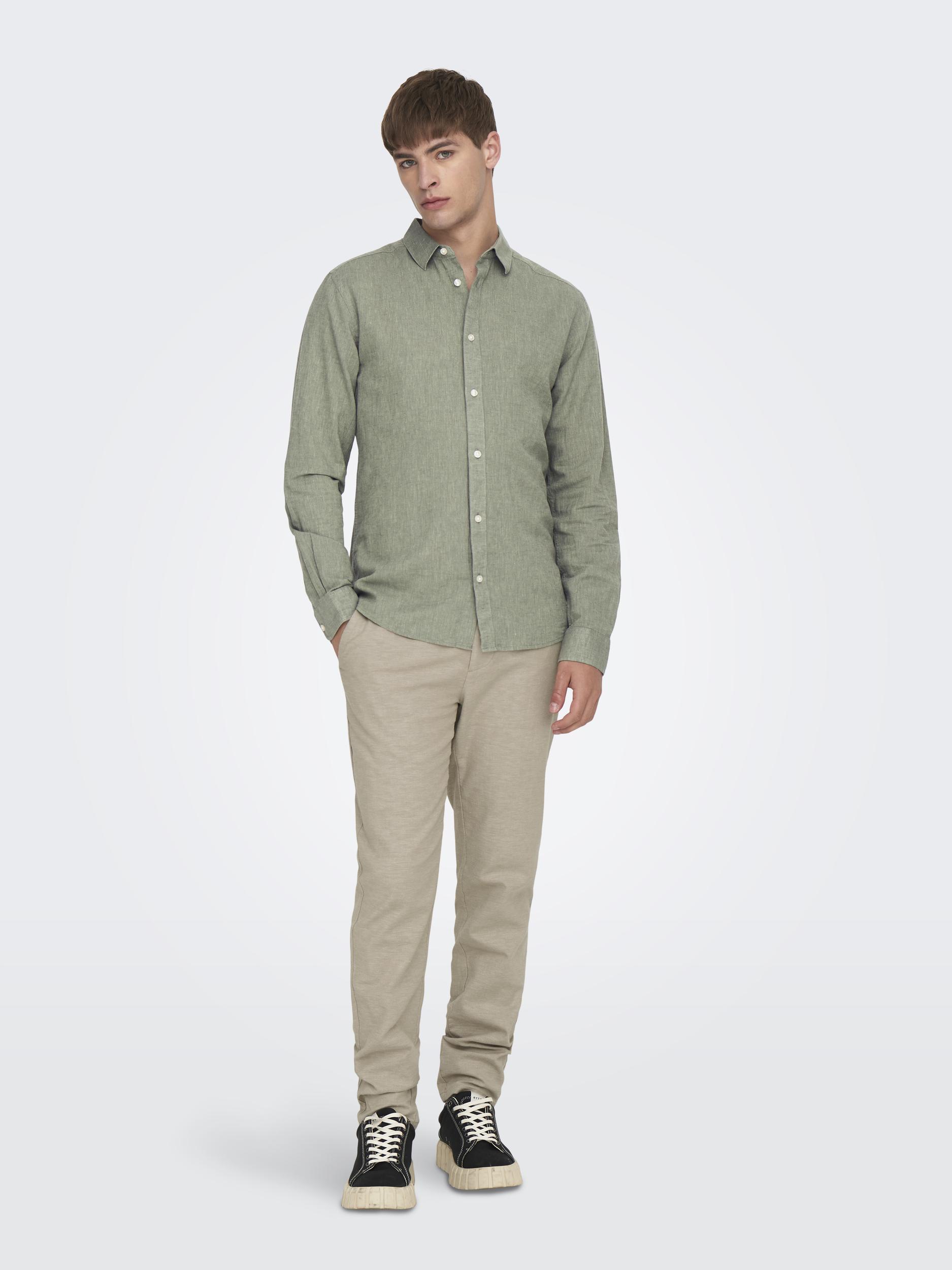 CAIDEN SOLID LINEN SHIRT