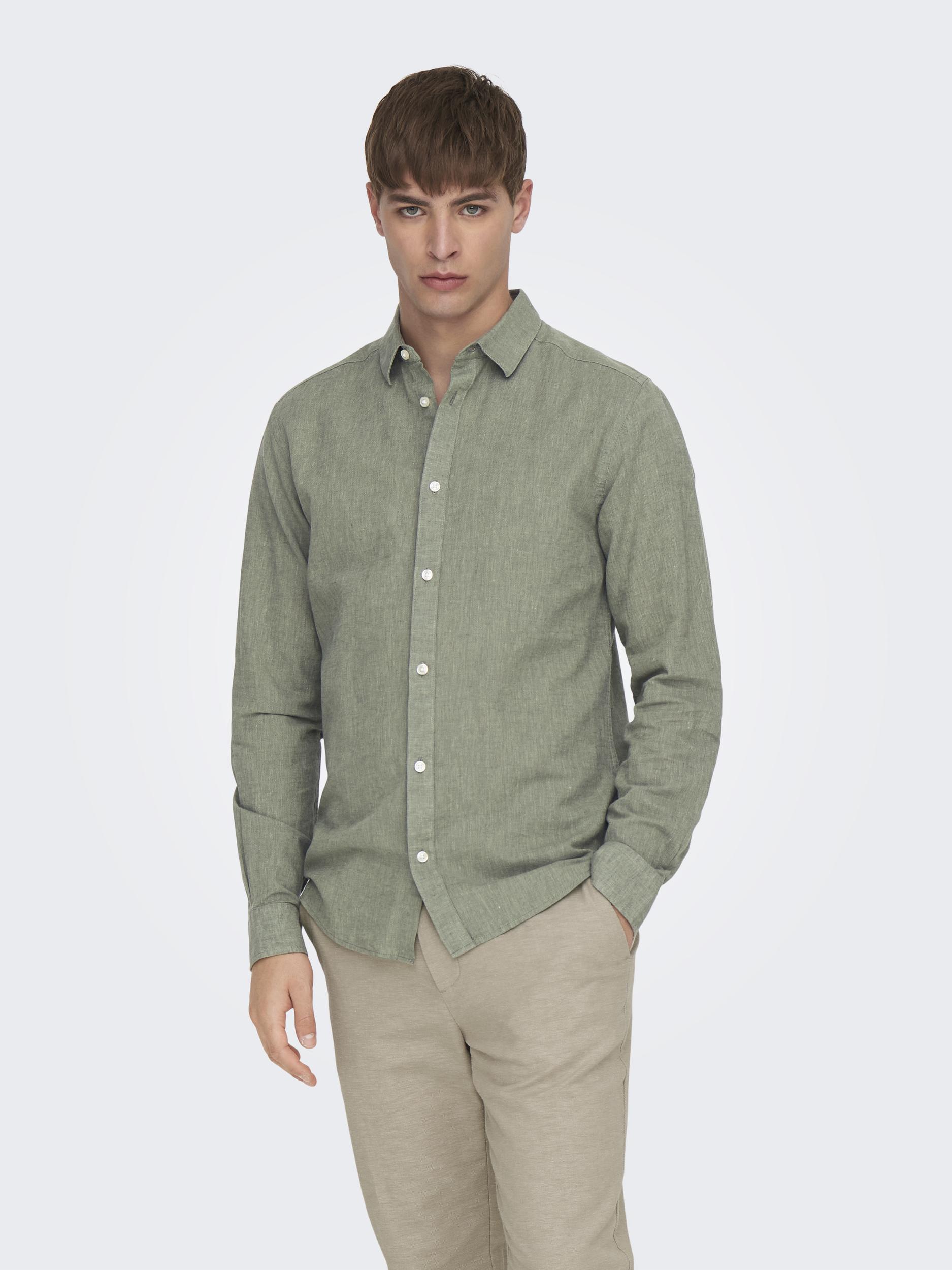 CAIDEN SOLID LINEN SHIRT